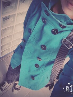 「H&M」｜「H&M（エイチ・アンド・エム）のアイテム（トレンチコート）」を使った、ケイTさん（レディース・148cm）の秋コーディネート