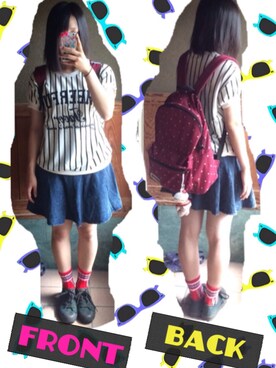 「アイテム（Tシャツ/カットソー、ホワイト系）」を使った、未来さん（レディース・160cm）の夏コーディネート