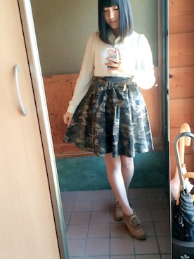 「迷彩柄」｜未来さん（レディース・160cm）の秋コーディネート