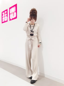 「アイテム（つなぎ/オールインワン、ベージュ系）」を使った、sunnyさん（レディース・156cm）の冬コーディネート