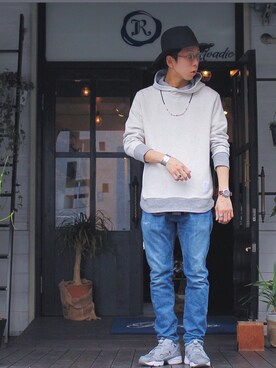 「アイテム（バングル/リストバンド）」を使った、Kyohei Akitaさん（メンズ・179cm）の冬コーディネート