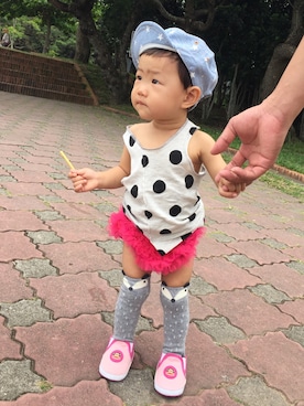 「Paul Frank（ポールフランク）のアイテム」を使った、My ALBEE Baby💋さん（キッズ・80cm）の夏コーディネート