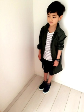 「5歳」｜「アイテム（腕時計）」を使った、sou☺︎さん（キッズ・110cm）の春コーディネート
