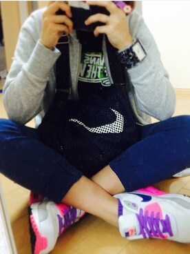 「NIKE（ナイキ）のアイテム（バッグ、ブルー系）」を使った、s.さん（レディース・152cm）の秋コーディネート