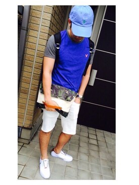 「POLO RALPH LAUREN（ポロ ラルフ ローレン）のアイテム（キャップ、ブルー系）」を使った、s.さん（レディース・152cm）の秋コーディネート