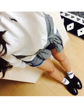 「POLO RALPH LAUREN（ポロ ラルフ ローレン）のアイテム（トップス、ホワイト系）」を使った、s.さん（レディース・152cm）の秋コーディネート