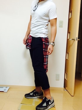 「FOREVER 21（フォーエバー トゥエンティーワン）のアイテム（Tシャツ/カットソー、ホワイト系）」を使った、s.さん（レディース・152cm）の秋コーディネート