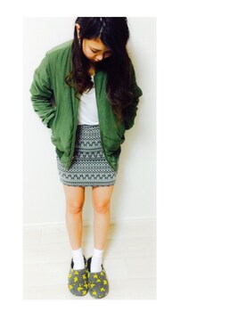 「Bershka（ベルシュカ）のアイテム（スカート、グレー系）」を使った、s.さん（レディース・152cm）の秋コーディネート