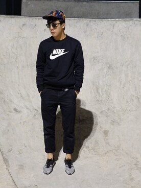 「EU NIKEのアイテム」を使った、BruceLeeさん（メンズ・170cm）の春コーディネート