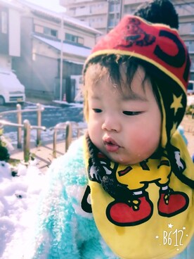「初雪」｜kanoさん（キッズ・80cm）の冬コーディネート
