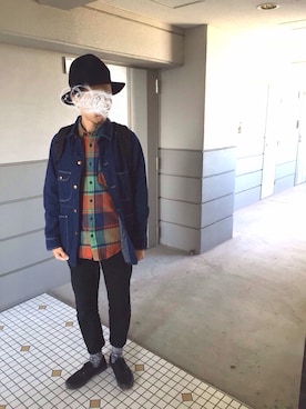 「BEAMS（ビームス）のアイテム（カバーオール）」を使った、ヤヴサンローランさん（メンズ・172cm）の秋コーディネート