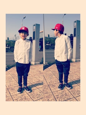 「Smoothy（スムージー）のSmoothy White Shirts / スムージー ホワイトシャツ（シャツ/ブラウス、ホワイト系）」を使った、megjiiさん（レディース・161cm）の春コーディネート