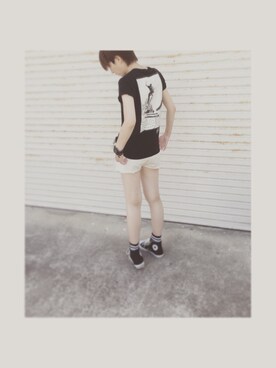 「Inpaichthys kerri（インパクティスケリー）のアイテム（デニムパンツ、ホワイト系）」を使った、megjiiさん（レディース・161cm）の夏コーディネート