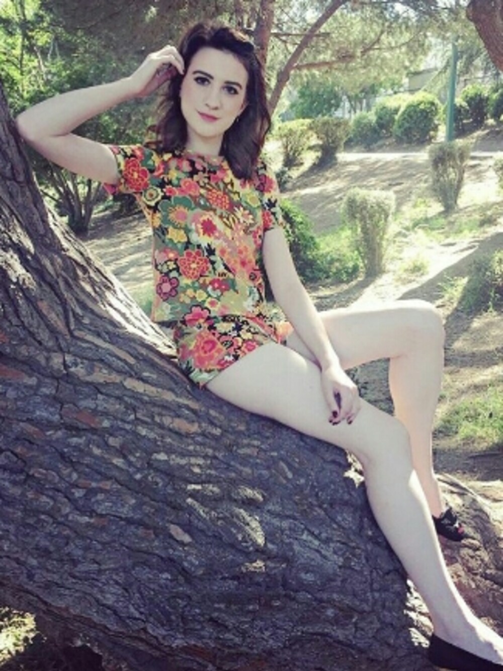「rompers_wmag、rompers、floral、Floral print、ZARA」｜「ZARAのアイテム（ワンピース、オレンジ系）」を使った、J Wさん（レディース・180cm）の夏コーディネートの1枚目の写真