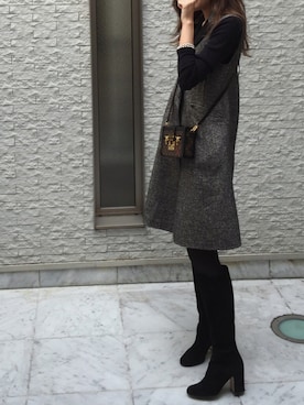 「BACCA（バッカ）のアイテム（その他アウター）」を使った、Cheliさん（レディース・166cm）の春コーディネート