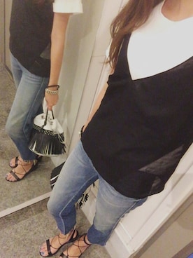 「J BRAND（ジェイブランド）のアイテム（トップス）」を使った、Cheliさん（レディース・166cm）の春コーディネート