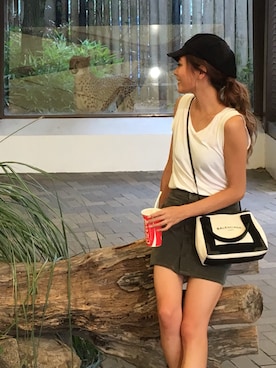 Cheliさんの「BALENCIAGA Ligne Cabas M cotton-canvas shopper」を使ったコーディネート