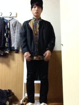 「SUNSEA（サンシー）のアイテム（ブルゾン）」を使った、にしさん（メンズ・170cm）の春コーディネート