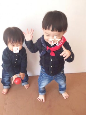 「ブラックウォッチ」｜「アイテム（その他）」を使った、P-ta◎さん（キッズ・70cm）の秋コーディネート
