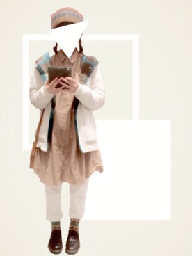 「Dr. Martens（ドクターマーチン）のDr.Martens (ドクターマーチン)/1461 3EYE GIBSON SHOES（その他シューズ）」を使った、しらあえさん（レディース・152cm）の冬コーディネート