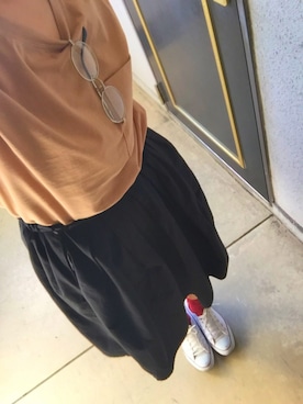 「RETRO GIRL（レトロガール）のアイテム（スカート、ブラック系）」を使った、nakak☺︎…さん（レディース・160cm）の夏コーディネート