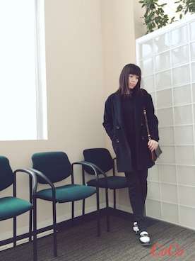 「LouisVuitton」｜「アイテム（チェスターコート）」を使った、CoCoさん（レディース・165cm）の冬コーディネート