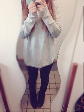 「H&M（エイチ・アンド・エム）のアイテム（ニット/セーター、ベージュ系）」を使った、KAZUMIさん（レディース・160cm）の秋コーディネート