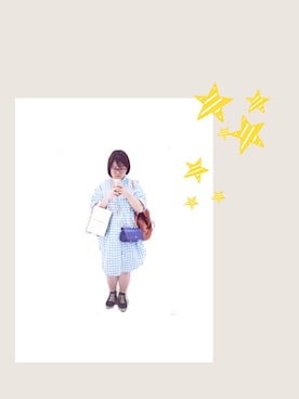 「MONKI（モンキ）のアイテム（シャツワンピース）」を使った、monanqさん（レディース・155cm）の夏コーディネート