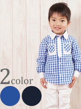「アイテム（シャツ/ブラウス）」を使った、おそろい子供服CORVAさん（キッズ・86cm）の春コーディネート