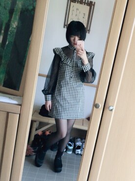 「onespo（ワンスポ）のアイテム（ワンピース、ブラック系）」を使った、NoAさん（レディース）の春コーディネート