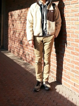 「MUJI」｜「アイテム（その他アウター）」を使った、サンジュンさん（メンズ・177cm）の冬コーディネート