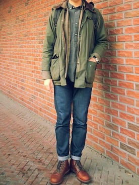 「JOURNAL STANDARD relume（ジャーナルスタンダード　レリューム）のアイテム（その他アウター）」を使った、サンジュンさん（メンズ・177cm）の冬コーディネート