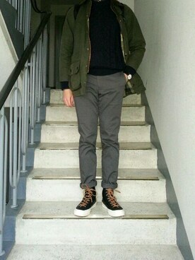 「JOURNAL STANDARD relume（ジャーナルスタンダード　レリューム）のアイテム（その他アウター）」を使った、サンジュンさん（メンズ・177cm）の冬コーディネート