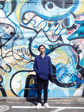 「LAD MUSICIAN（ラッドミュージシャン）のアイテム（ナイロンジャケット）」を使った、SOSUKEHATTORIさん（メンズ・181cm）の春コーディネート