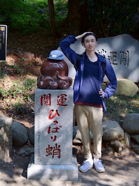 「LAD MUSICIAN（ラッドミュージシャン）のアイテム（ナイロンジャケット）」を使った、SOSUKEHATTORIさん（メンズ・181cm）の春コーディネート