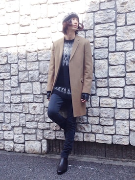 「LAD MUSICIAN（ラッドミュージシャン）のアイテム（ニットキャップ/ビーニー）」を使った、SOSUKEHATTORIさん（メンズ・181cm）の秋コーディネート