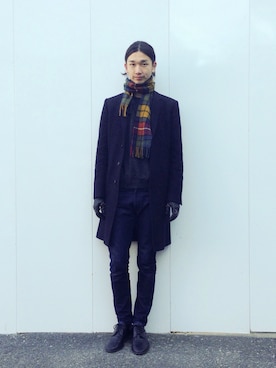 「Dior」｜「アイテム（チェスターコート）」を使った、SOSUKEHATTORIさん（メンズ・181cm）の冬コーディネート