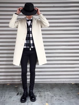 「LAD MUSICIAN（ラッドミュージシャン）のアイテム（その他シューズ）」を使った、SOSUKEHATTORIさん（メンズ・181cm）の冬コーディネート