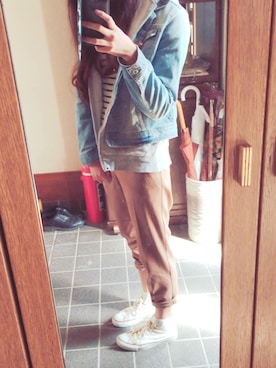 「CONVERSE（コンバース）のCONVERSE ALL STAR　ハイカットスニーカー（スニーカー）」を使った、Y u i さん（レディース・163cm）の春コーディネート