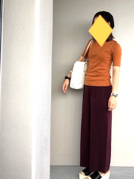 「仕事コーデ」｜「アイテム（ハンチング/ベレー帽）」を使った、miii⑅◡̈*さん（レディース・154cm）の秋コーディネート