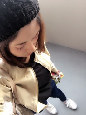 「CONVERSE（コンバース）のconverse（コンバース） ALL STAR OX（オールスターOX）（スニーカー）」を使った、miii⑅◡̈*さん（レディース・154cm）の秋コーディネート