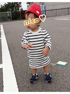 「長袖ワンピース」｜ni_saさん（キッズ・80cm）の秋コーディネート