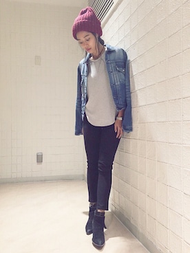 「Regalect（リガレクト）のアイテム（帽子）」を使った、NAOKOᐛ﻿さん（レディース・163cm）の秋コーディネート