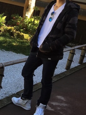 「AVIREX（アヴィレックス）のアイテム（その他シューズ）」を使った、KeiSuke Satoさん（メンズ・180cm）の夏コーディネート