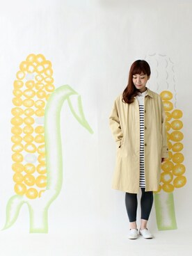「PAR ICI」｜「アイテム（ステンカラーコート）」を使った、Tさん（レディース・154cm）の冬コーディネート