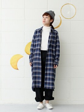 「PAR ICI」｜「アイテム（シャツワンピース）」を使った、Tさん（レディース・154cm）の秋コーディネート