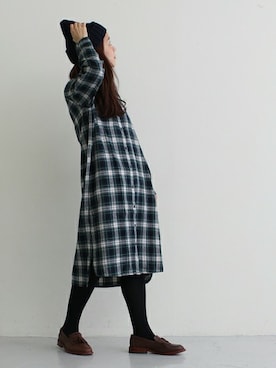 「PAR ICI」｜「アイテム（シャツワンピース）」を使った、Tさん（レディース・154cm）の秋コーディネート