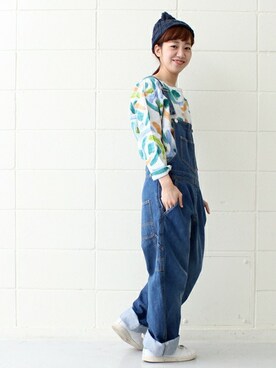 「PAR ICI」｜「アイテム（サロペット/オーバーオール）」を使った、Tさん（レディース・154cm）の冬コーディネート