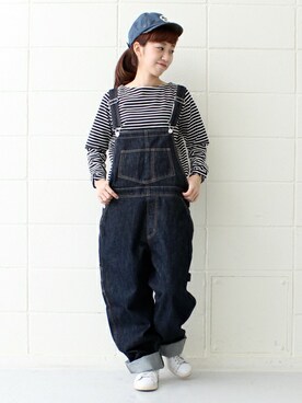 「PAR ICI」｜「アイテム（サロペット/オーバーオール）」を使った、Tさん（レディース・154cm）の冬コーディネート