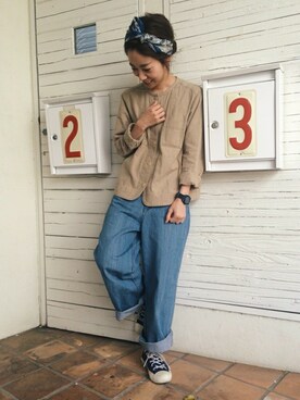 「PAR ICI」｜「アイテム（ノーカラージャケット）」を使った、Tさん（レディース・154cm）の春コーディネート